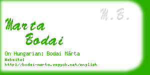 marta bodai business card
