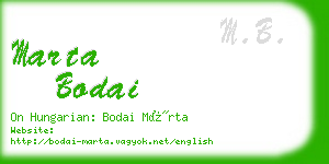 marta bodai business card